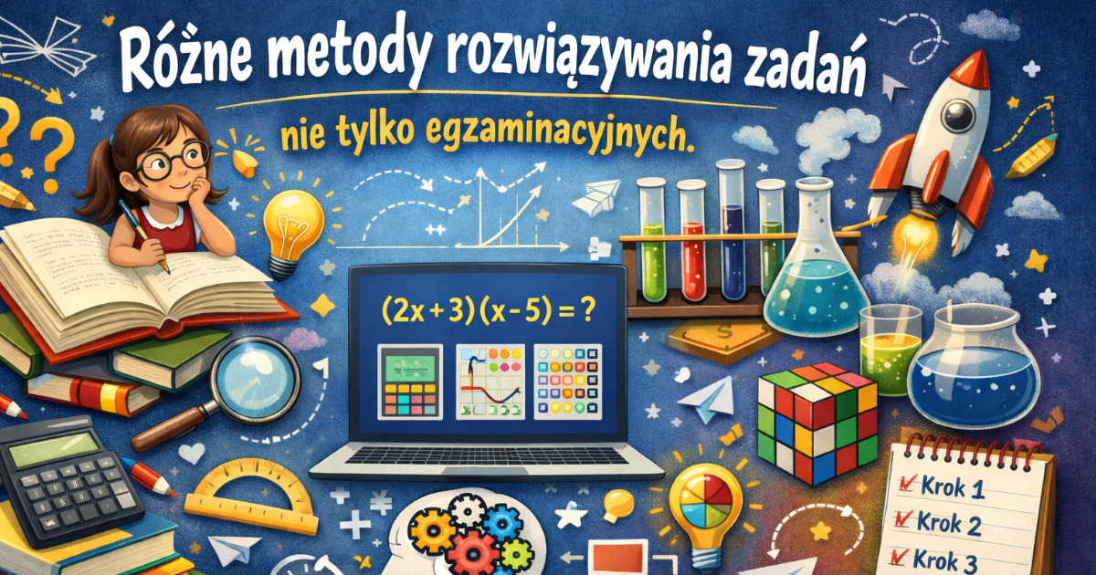 Ilustracja: Różne metody rozwiazywania zadań nie tylko egzaminacyjnych